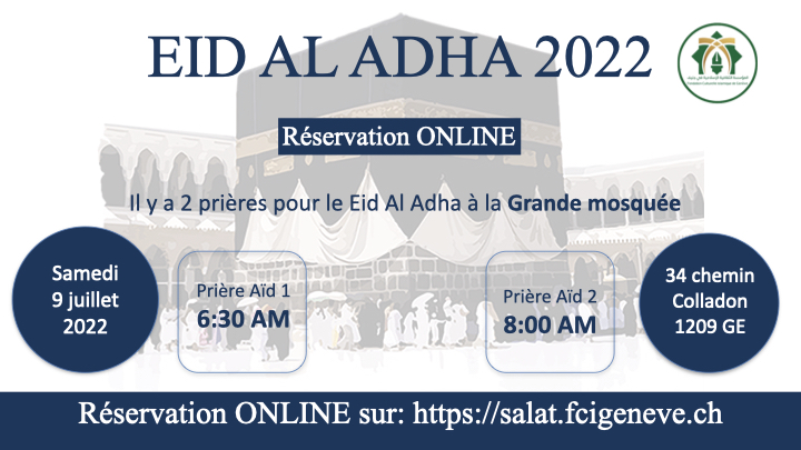 Réservation pour Eid El-Adha pour le 9 juillet 2022
